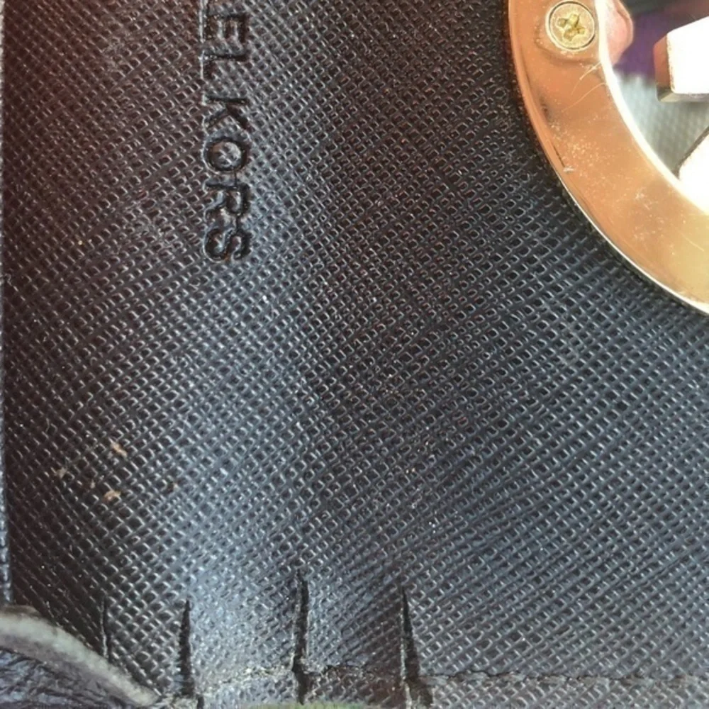Michael kors black mk logo mini card case